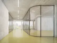 Geklebte Brandschutz-Verglasung EI30, EI60 oder EI90 mit gebogenen Glasflächen für transparente Raumkonzepte und anspruchsvolle Architektur