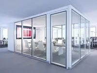 Raumlösung Spaces als flexibel nutzbarer Fokus- und Meetingraum mit akustischer Abschirmung und freistehender Raumstruktur